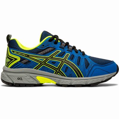 Asics Gel-Venture 7 GS - Lasten Polkujuoksukengät - Mustat/Keltainen